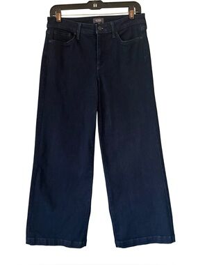NYDJ Teresa Lift & Tuck Wide Leg Cropped Jeans in Dark Wash, Sz 6